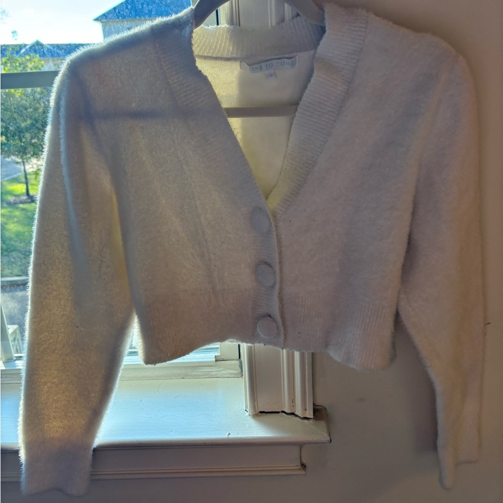 Elegant White Button-Up Cardigan